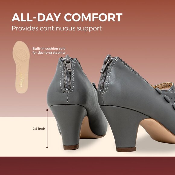 Womens Closed Toe Mary Jane High Heel Oxford Shoes Mina-4 by Chase + Chloe - Picture 3 of 6